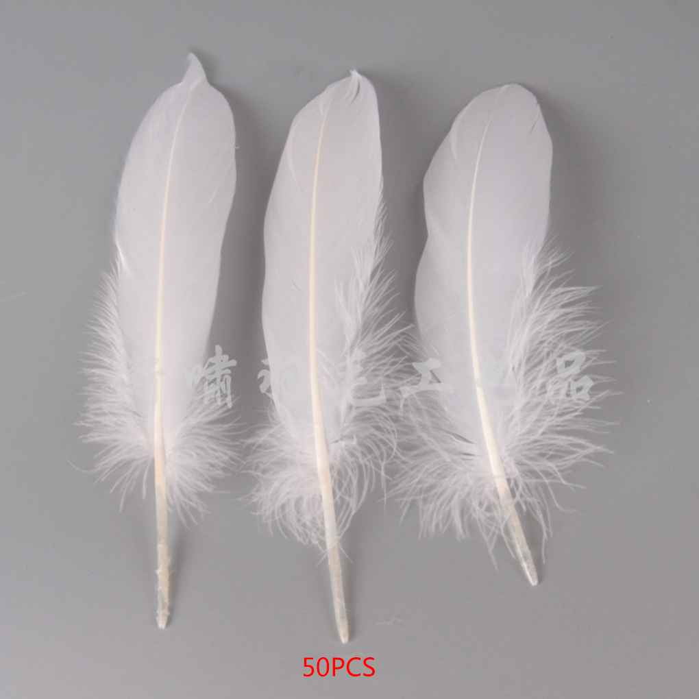 50PCS 15-20cm White Goose Feathers Feather DIY Crafts Natural