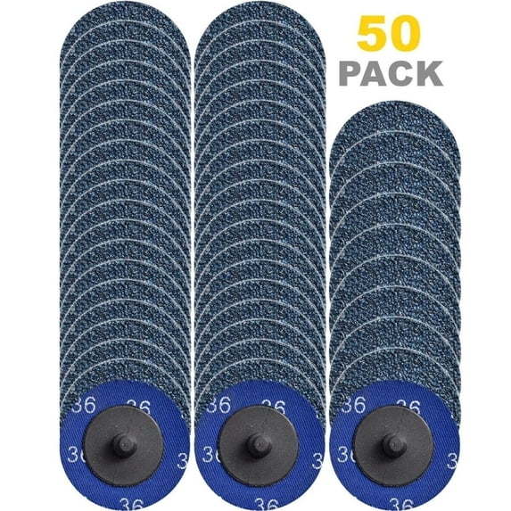 SATC 50Pcs 2" (50mm) Zirconia Quick Change Sanding Discs 36 Grit for Polishing