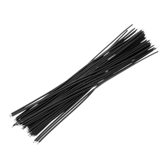 50PCS 20AWG Breadboard Jumper Cable Wires Tinned 1 Pin 20CM for DIY Projects, Demonstration Teaching Black