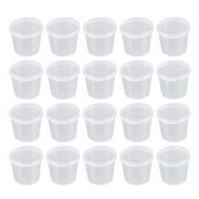 FRCOLOR 50PCS 25ml Clear Disposable Plastic Portion Cups with Lids for Jelly Yogurt Mousses Sauce