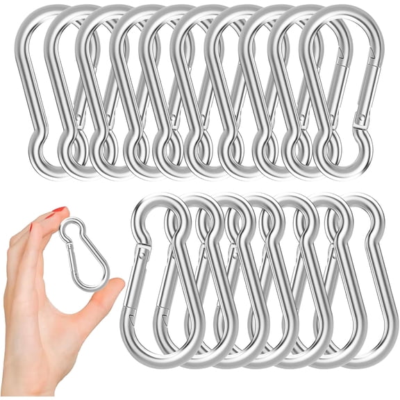 50PCS 3" Heavy Duty Spring Snap Hooks, 5/16" Carabiner Clips for Outdoor | Galvanized Steel Spring Snap Hook Carabiner, 500LBS Capacity Quick Link Clips Chain for Camping Hiking Hammock Swing Set