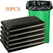 50PCS 30 Gallon Heavy Duty Trash Bags 31x35" - Black Can Liners for Lawn Leaf Contractor Yard Outdoor