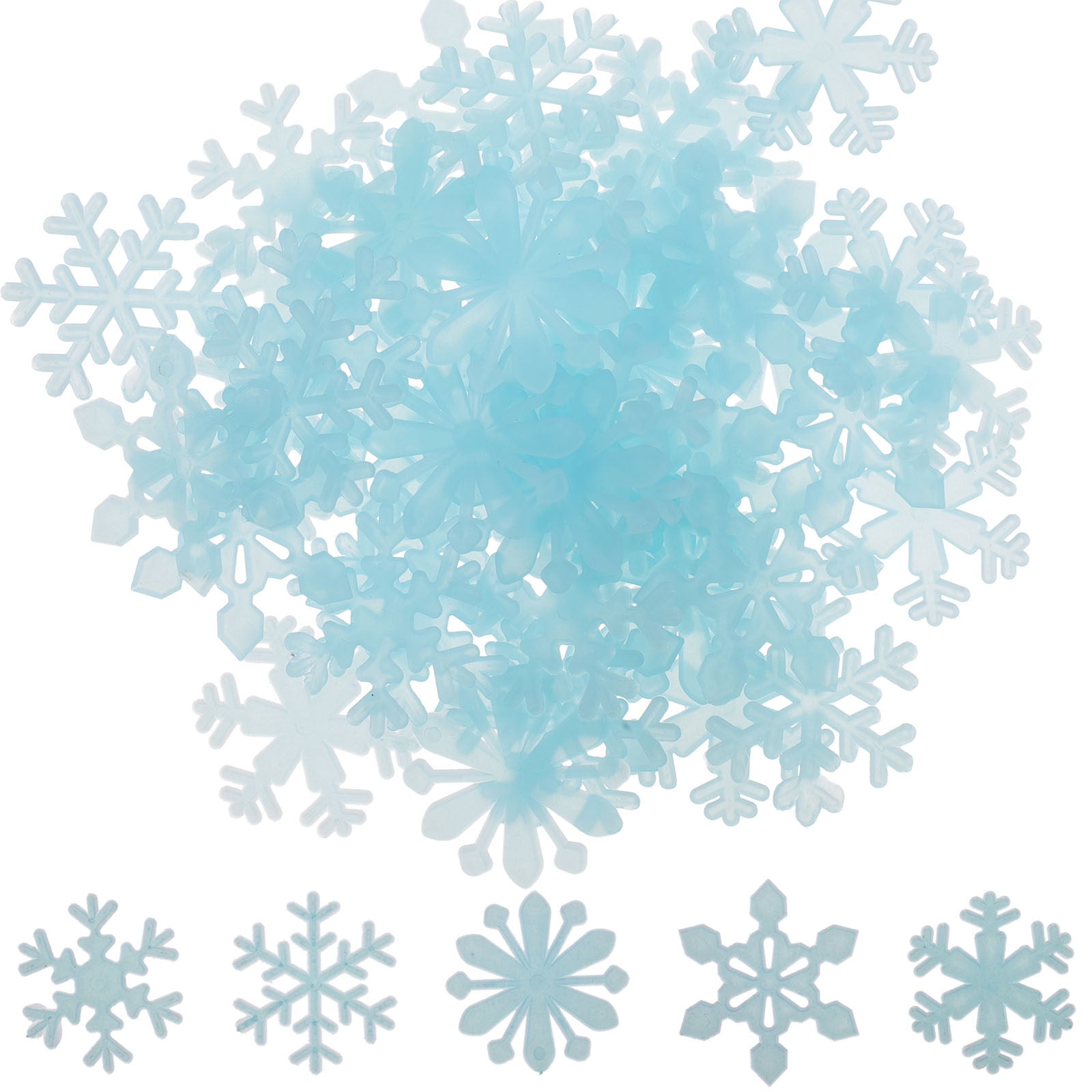 NEW Christmas Winter window Gel Clings 15 pcs Blue Snowflakes Decorations  Frozen