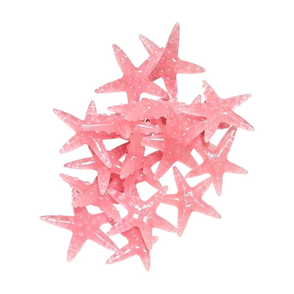 50PCS 4cm Luminous Sea Star Aquarium Decoration Stones Bright Seaside Shine-in-the-Dark Rocks Aquarium Landscaping Decor for Fish Tank DIY Ornament