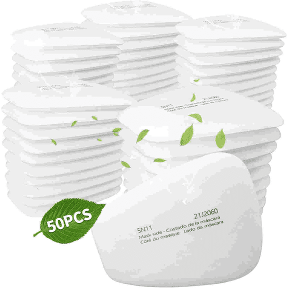 XINBTK 50PCS 5N11 Filter Cotton, Replacement Particulate Cotton for Half and Full Face Respirator Mask 6200, 6502, 7502, 6800, and FF402 Series