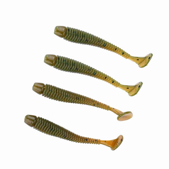 50PCS 5cm Soft Plastic Fishing Lures T tail Grub Worm Baits Fish Tackle Accessory Black