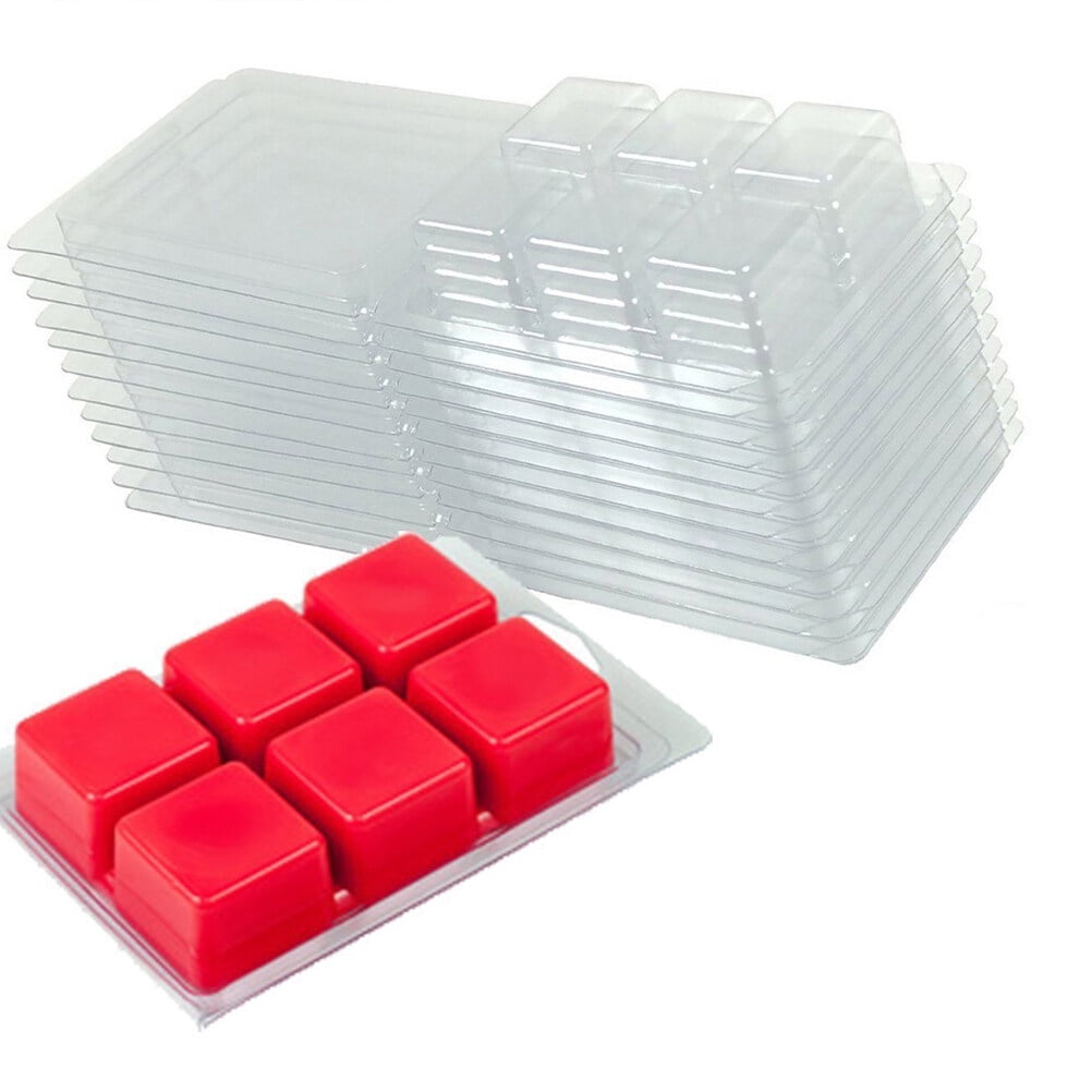 50PCS 6 Grids Transparent Package Box Portable Plastic Organizer Case for Candle
