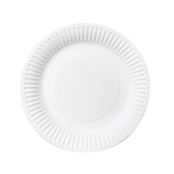 50PCS 6 Inch Disposable Paper Plates - White DIY Decorative - Baby Birthday Party - Grease-Resistant - Eco-Friendly Paper
