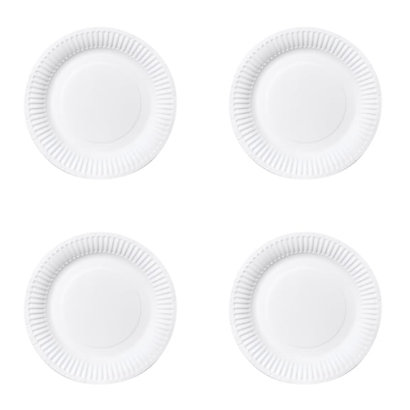 50PCS 6 Inch Disposable Party Paper Plates White DIY Baby Birthday Party Decorative Paper Dinner Plates