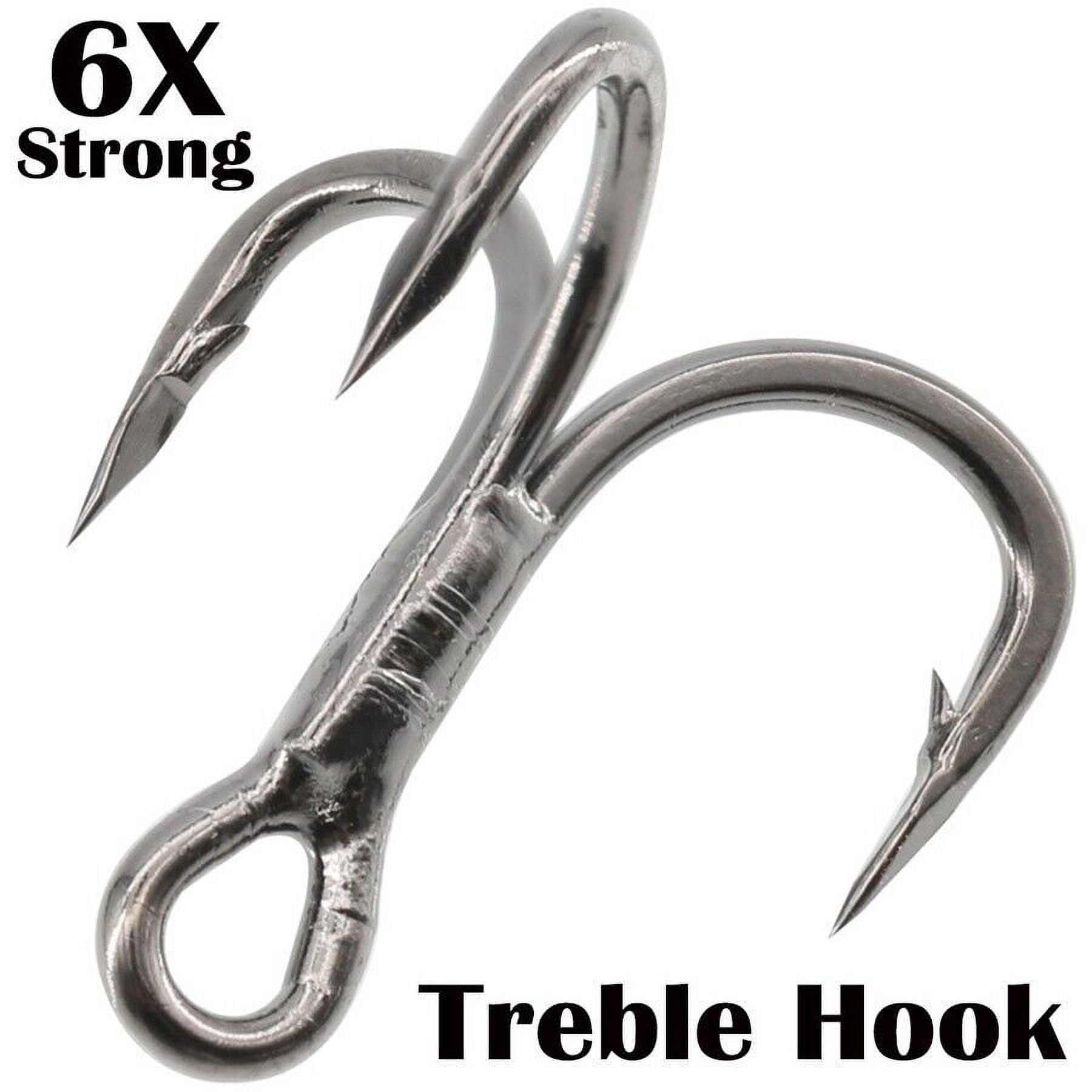 50PCS 6x Strong Fishing Hooks Treble Hooks for Hook Upgrade Cutting Blade Short Shank