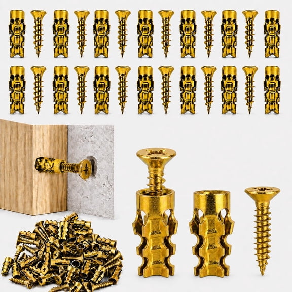 50PCS 6x14mm Short Expansion Anchors & Screws Kit, Cabinet Hinge Repair Set