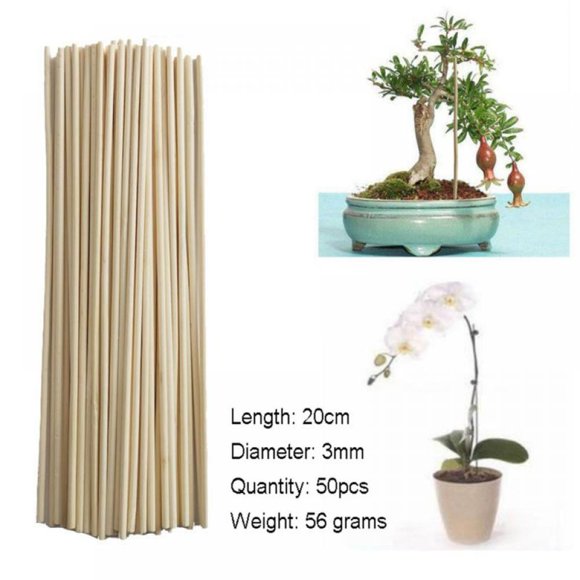 50PCS 8 inch Bamboo Plant Stakes,Plant Sticks Support,Floral Plant Support Wooden,Indoor Gardening Plant Supports,Wooden Sign Posting Garden Sticks
