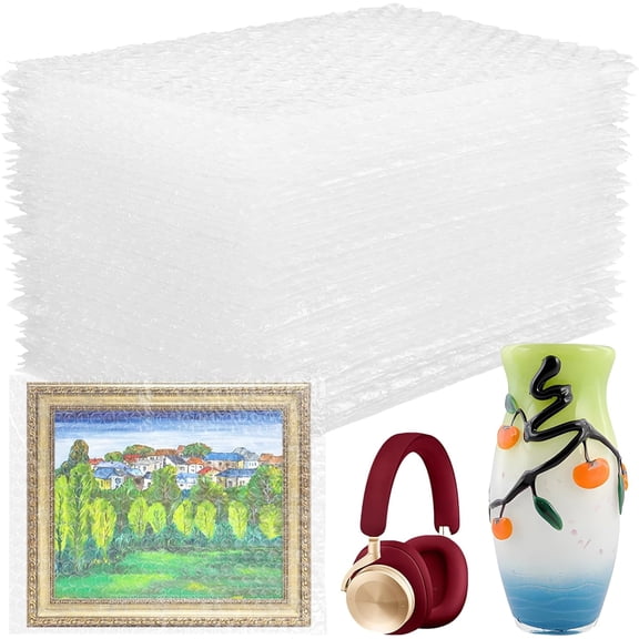 50PCS 8x10 Inch Bubble Pouch Wraps, Clear Bubble Out Bags for Packing, Double Walled Shockproof Foam Cushioning Bags for Moving and Shipping Fragile Item