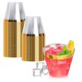 thumbnail image 1 of 50PCS 9oz Gold Disposable Cups, Plastic Cups with Gold Rim, Cocktail Cups for Wedding, Party and Birthday, 1 of 6