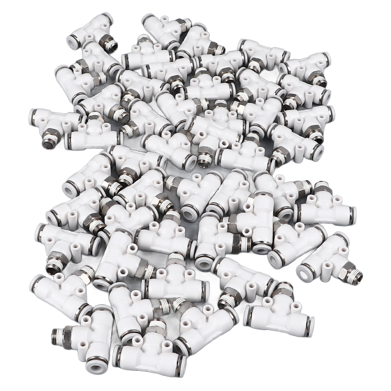 50PCS Air Hose T Connector 3 Way Adjustable Quick Release Insert Air
