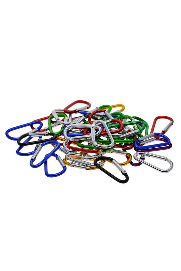 50PCS Aluminum Carabiner Clip Durable Spring-Loaded Keychain Hook Pack for Home,Rv, Camping, Fishing, Hiking, Traveling and Key Chain(PACK/50PCS)