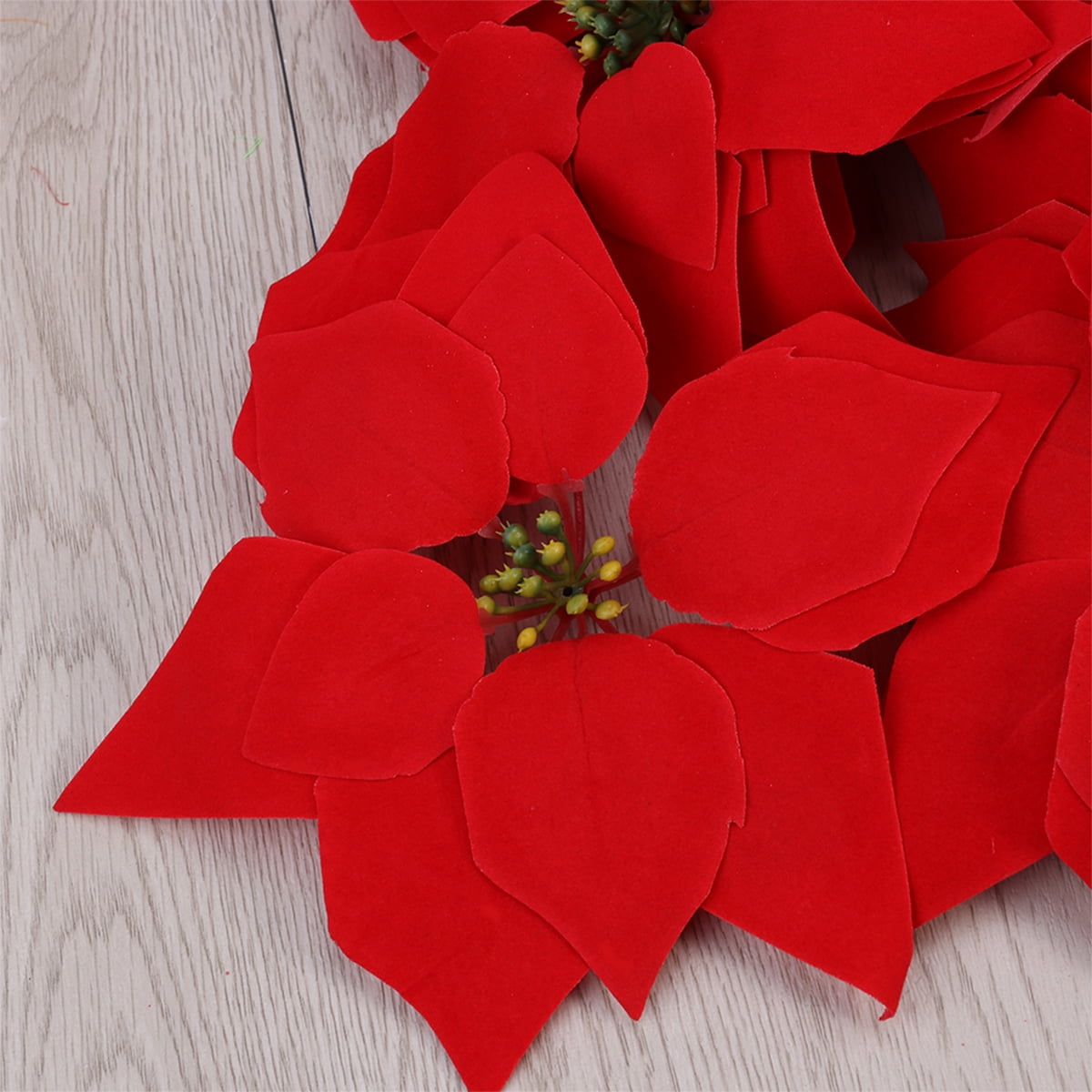 50PCS Artificial Poinsettia Floral Heads Christmas Tree Decorations