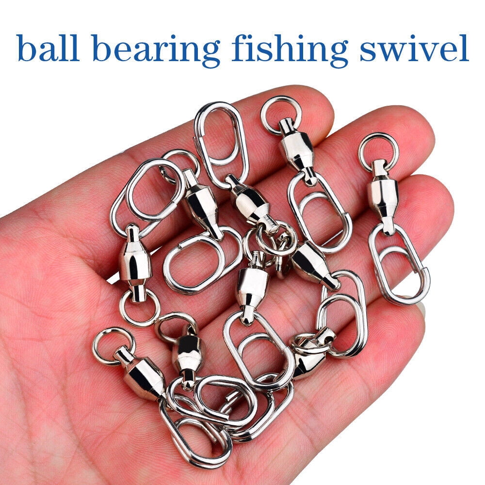 50PCS Ball Bearing Fishing Swivel Fast Snap Clip Stainless Steel ...