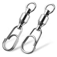 thumbnail image 1 of 50PCS Ball Bearing Fishing Swivel Fast Snap Split Ring 33-220lb Quick Clip Connector, 1 of 10