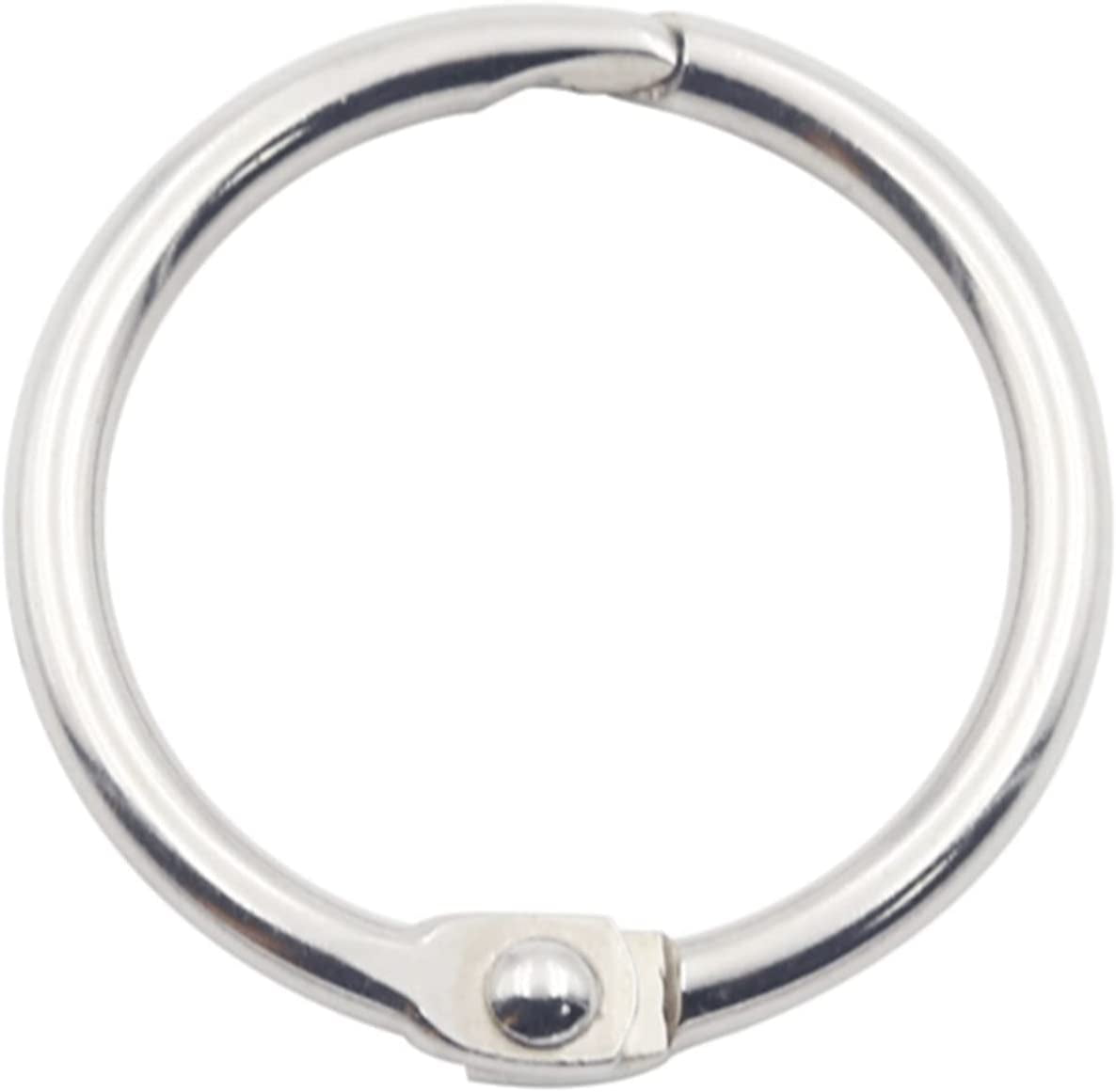 50PCS Binder Rings 1 Inch Nickel Plated Steel Book Rings Durable