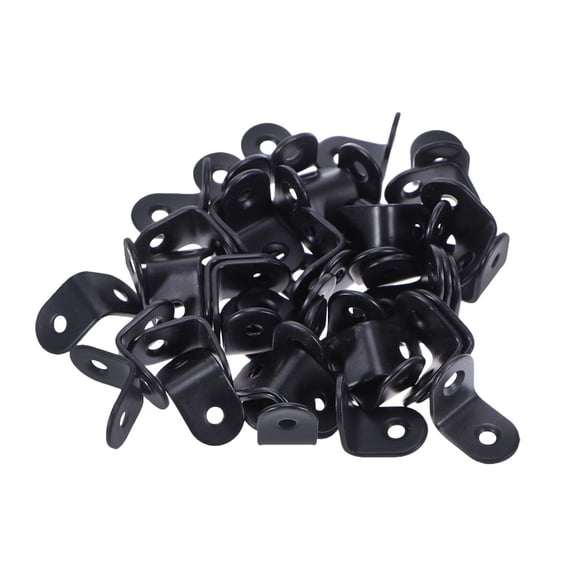 Raindrops Stainless Steel L-Shaped Corner Braces for Shelves with Black Finish 50pcs for Home Use