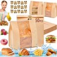 50PCS Bread Bags for Homemade Bread Boxes with Stickers, Large