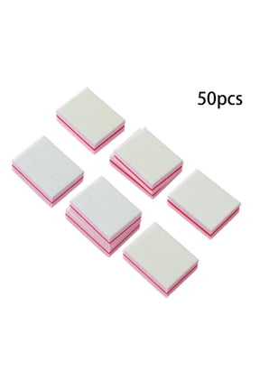 50PCS Buffer Block Nail File, Nail Buffers, Sponge Nail Buffers for Acrylic Nails, Mini Buffer Block Nail File, Mini Buffing Block Double Sided for Manicure Tools - White