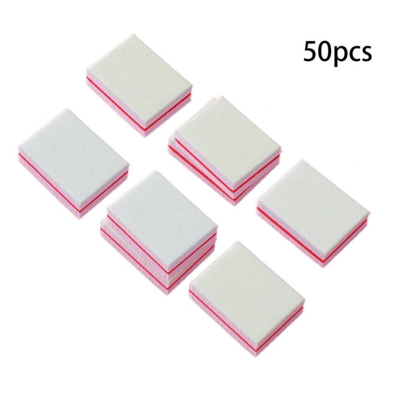 50PCS Buffer Block Nail File, Nail Buffers, Sponge Nail Buffers for Acrylic Nails, Mini Buffer Block Nail File, Mini Buffing Block Double Sided for Manicure Tools - White