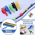 thumbnail image 1 of 50PCS Cable Management Straps Self Adhesive Hook and Loop Cable Ties Reusable Cord Organizer for Power Cables Charging Wires Desk Office Home Organization,multicolor, 1 of 9