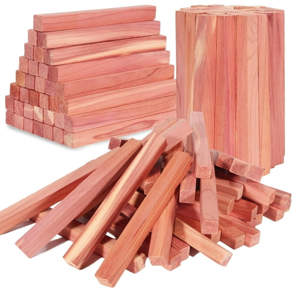 50PCS Cedar Blocks for Clothes Storage, 100% Aromatic Red Cedar Wood Sticks Chips for Closet, Wardrobe, Drawers