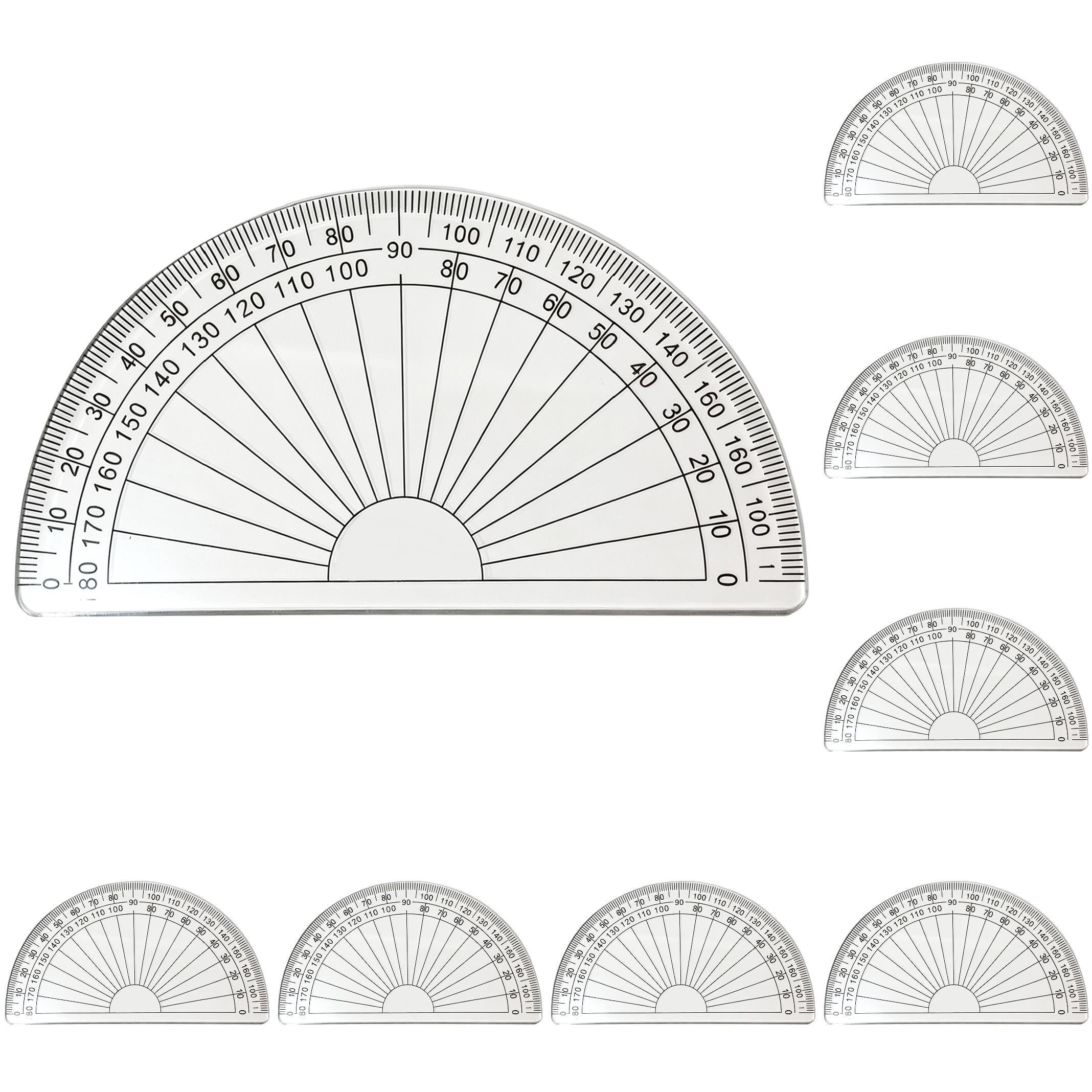 50PCS Clear Plastic Student Math Protractor 180 Degree for Angle ...
