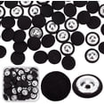 thumbnail image 1 of 50PCS Cloth Shank Buttons Round Shaped Sewing Button Women Suit Woolen Coat Button Male Jacket Button Shirt Trousers Button Fabric Cloth Covered for Overcoat Garment Accessories Black DIY, 1 of 9