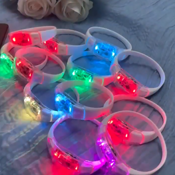 50PCS Colorful Music&Sound Activated Led Bracelets RGB Light Bracelets Rhythmic Bracelet Glow Accessories Wedding Party