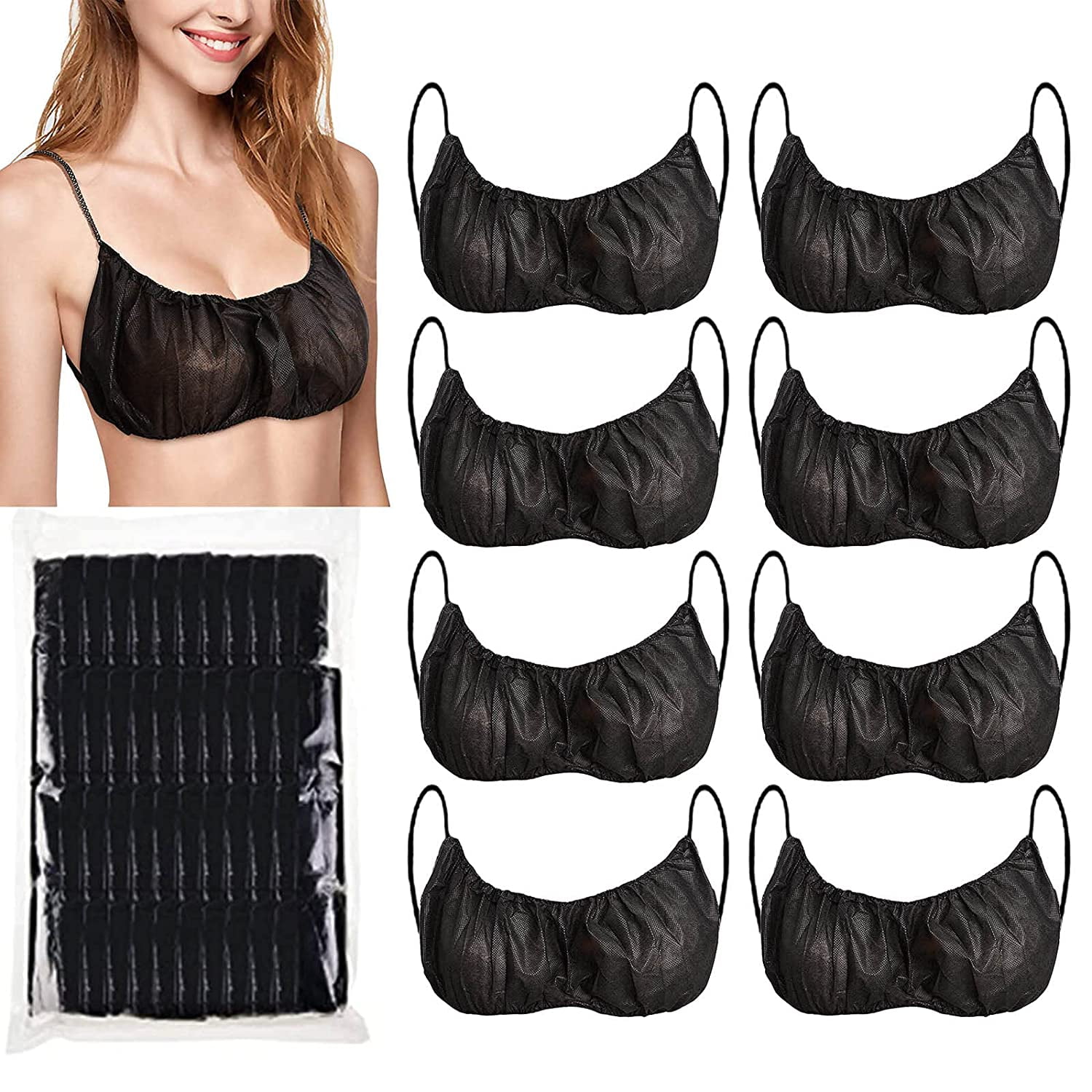50PCS Disposable Bra for Spray Tan, Disposable Spa Salon Top Garment Underwear, Spray Tanning Brassieres Lingerie, Individually P