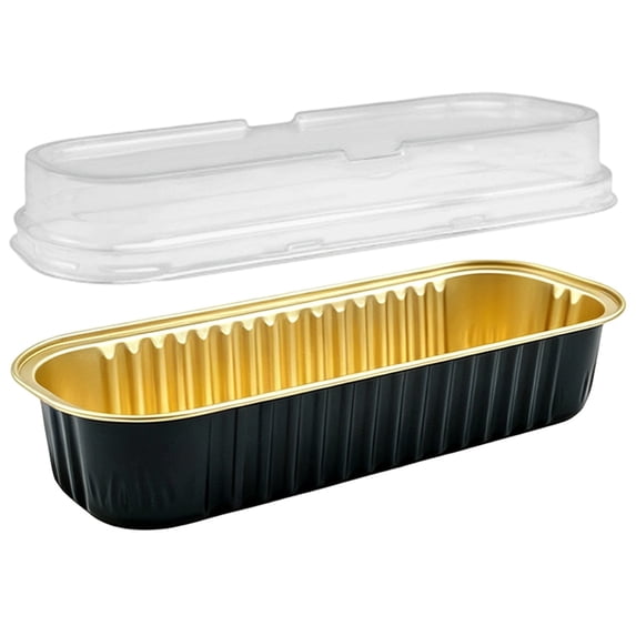 50PCS Disposable Foil Mini Loaf Pans with Clear Lid, Rectangular ...