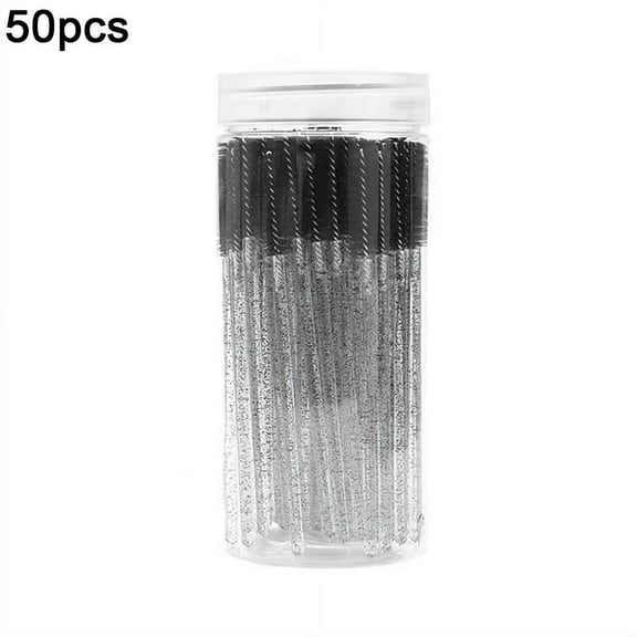 50PCS Disposable Mascara Wands Eyelash Brush for Eye Lash Extension, Eye-brow and Makeup, Eyelash Extension Kit, Lash Extension Supplies Eye-brow Brush Mascara Wands - Black
