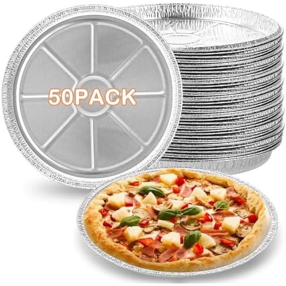 50PCS Disposable Pizza Pans 11 Inch Round Foil Pans 11 Inch/28cm Aluminum Pizza Pan Disposable Round Aluminum Pans for Pizzas, Giant Size Chocolate Chip Cake$$Home Decor, Kitchen, & Other