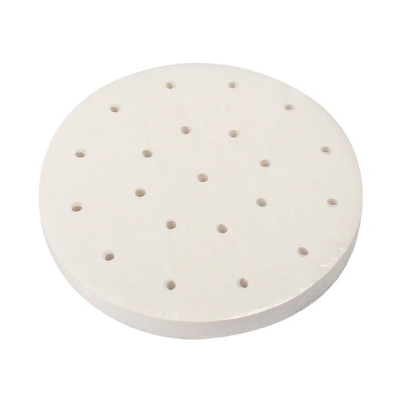 50PCS Disposable Steamer Paper – Round Perforated Baking Sheets, Non-Stick Oil-Resistant Steamer Liners for Dumplings & Buns