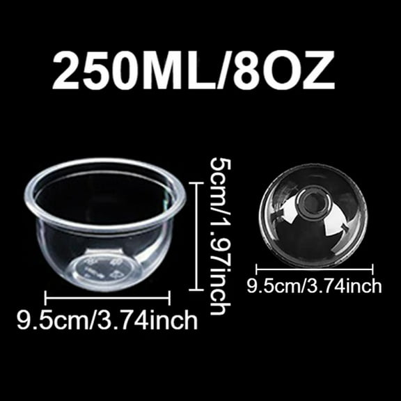 50PCS Disposable Transparent Plastic Cups with Lids Milk Tea Cups Fruit Juice Coffee Sand Ice Cream Beverage Containers