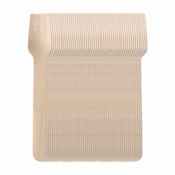 50PCS Disposable Wooden Forks Spoons Knives Wooden Tableware Suitable for Parties Camping Banquets Weddings Picnics