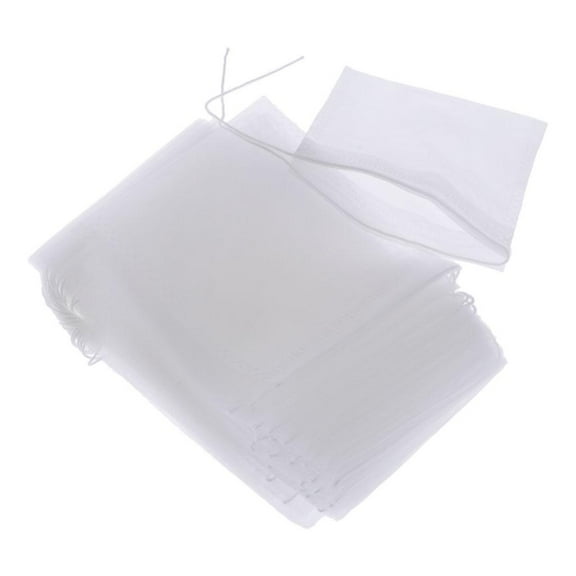 50PCS Drawstring Nylon Mesh Soup Bags, Straining Herbs Cheesecloth Bags, Brew Bags, Soup Gravy Broth Stew Bags - 5x6cm