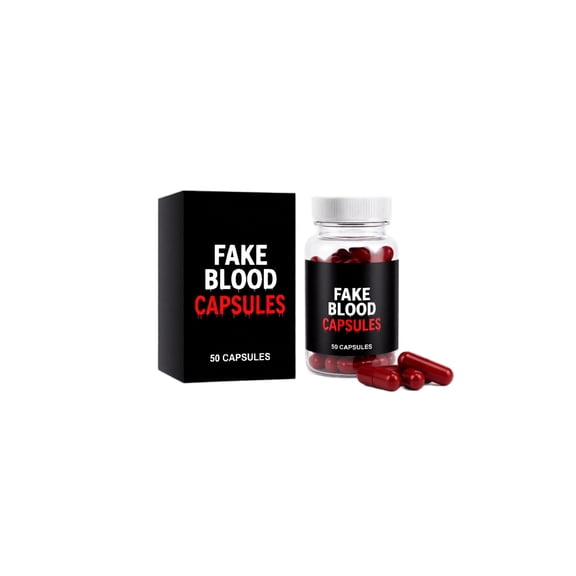 50PCS Fake Blood Capsules Washable SFX Makeup - Realistic Special Effects for Zombie Vampire Costume Cosplay Wound Effects