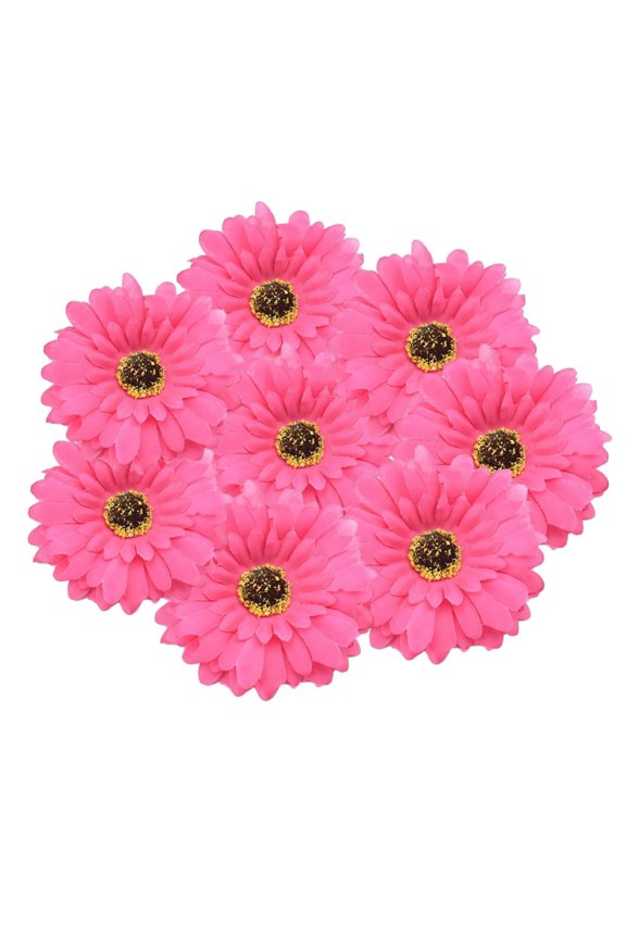 50PCS Fake Flower Heads in Bulk, Artificial Daisy Heads Gerbera Flowers Head for Crafts Home Wedding Decoration DIY Wreath Decor Artificial Flowers Head (Rose Red, 4inch)
