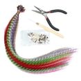 thumbnail image 1 of 50PCS Feather Hair Extension Kit With Synthetic Feathers 100 Beads Plier, 1 of 6