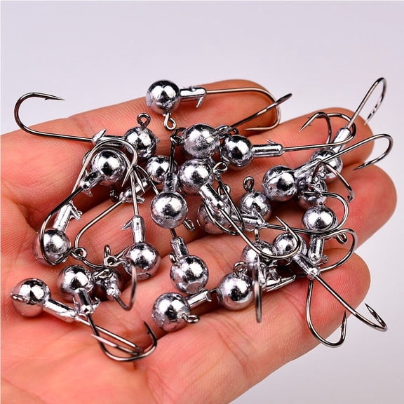 50PCS Fishing Round Jig Heads Hook Crappie Trout Perch 1/32oz-1/4oz