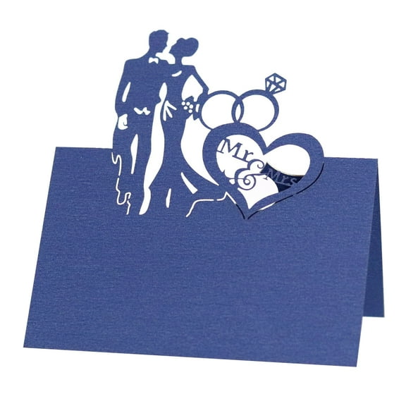 50PCS Heart-Shaped Folded Table Cards Blank Tent Cards for Weddings, Bridal & Baby Showers, Banquets, Buffet & Party Seating