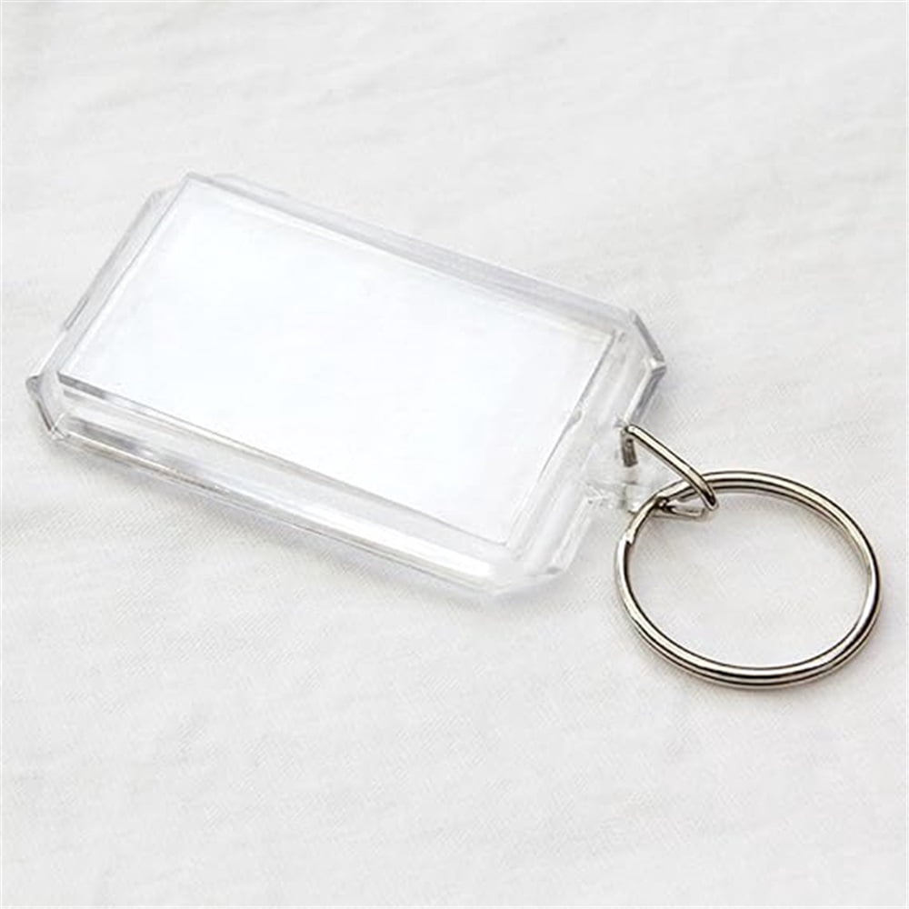 50PCS Key Chains Key Rings with Transparent Clear Picture Photo Frames Can Open Keychains (octagon)