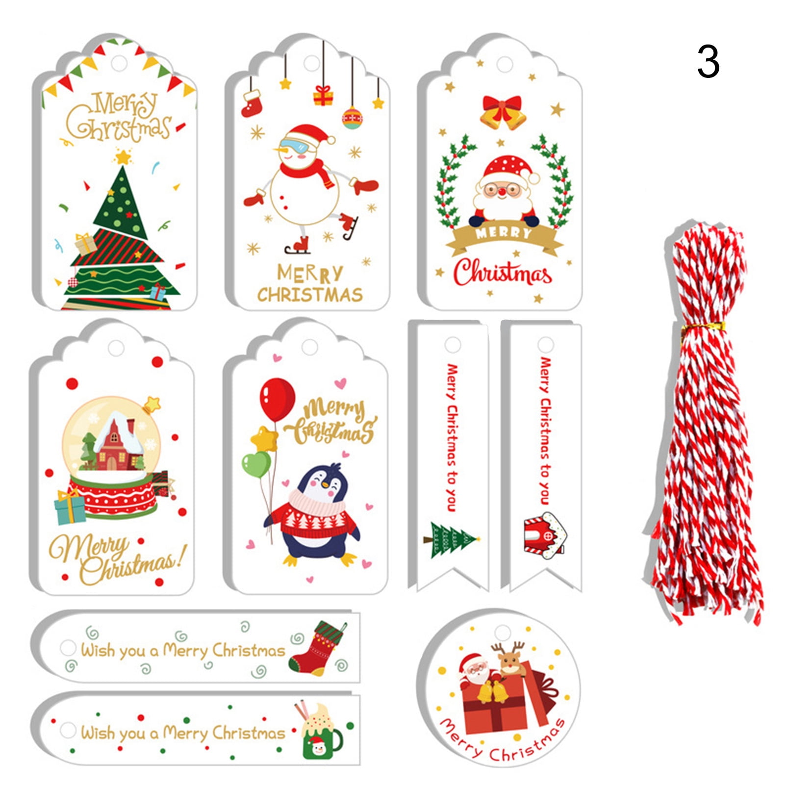 50PCS Kraft Paper Christmas Gift Tags锛孹mas Brown Kraft Gift Tags with ...