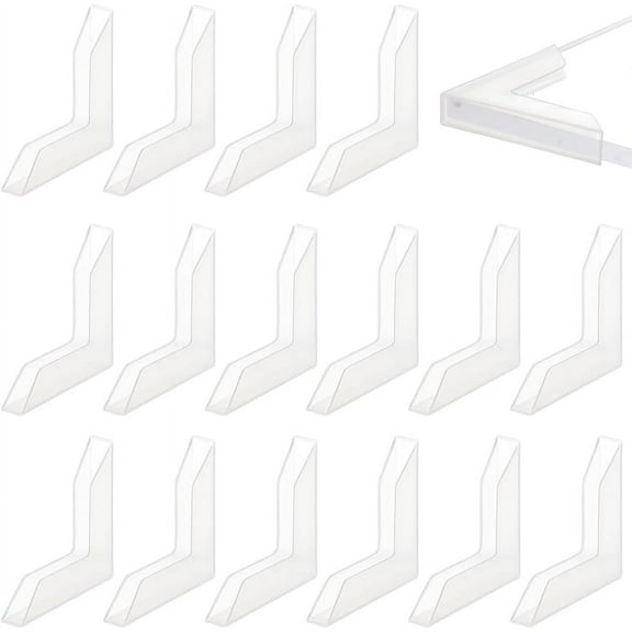 50PCS L-Shaped Corner Protectors 1.7x1.7 inch Plastic Glass Safety Guard Bumpers for Tiles Stones