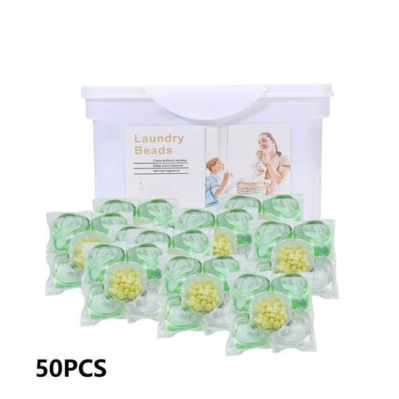 50PCS Laundry Detergent Pods - 5-in-1 Camellia Scent Color Protect Fabric Softener